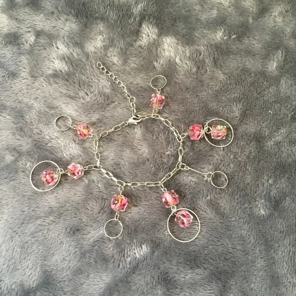 Silver Multi-Pink Crystal Bracelet - Picture 4 of 5